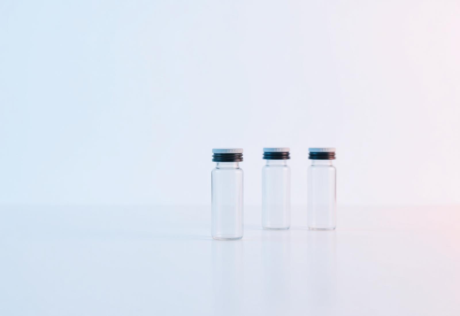 Research vials in a clean laboratory setting